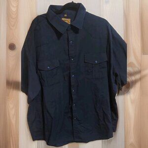 Pearl Snap Blue Short Sleeve Coevals Club Flap Pockets Size 4XL‎